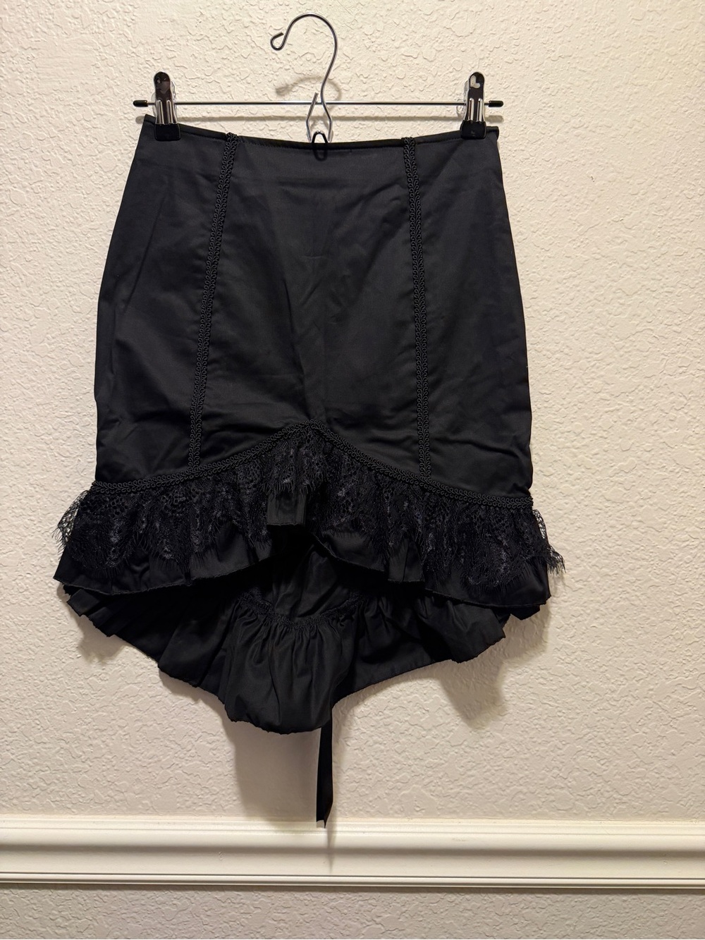 Dolls Kill Black High-Low Ruffle Midi Skirt